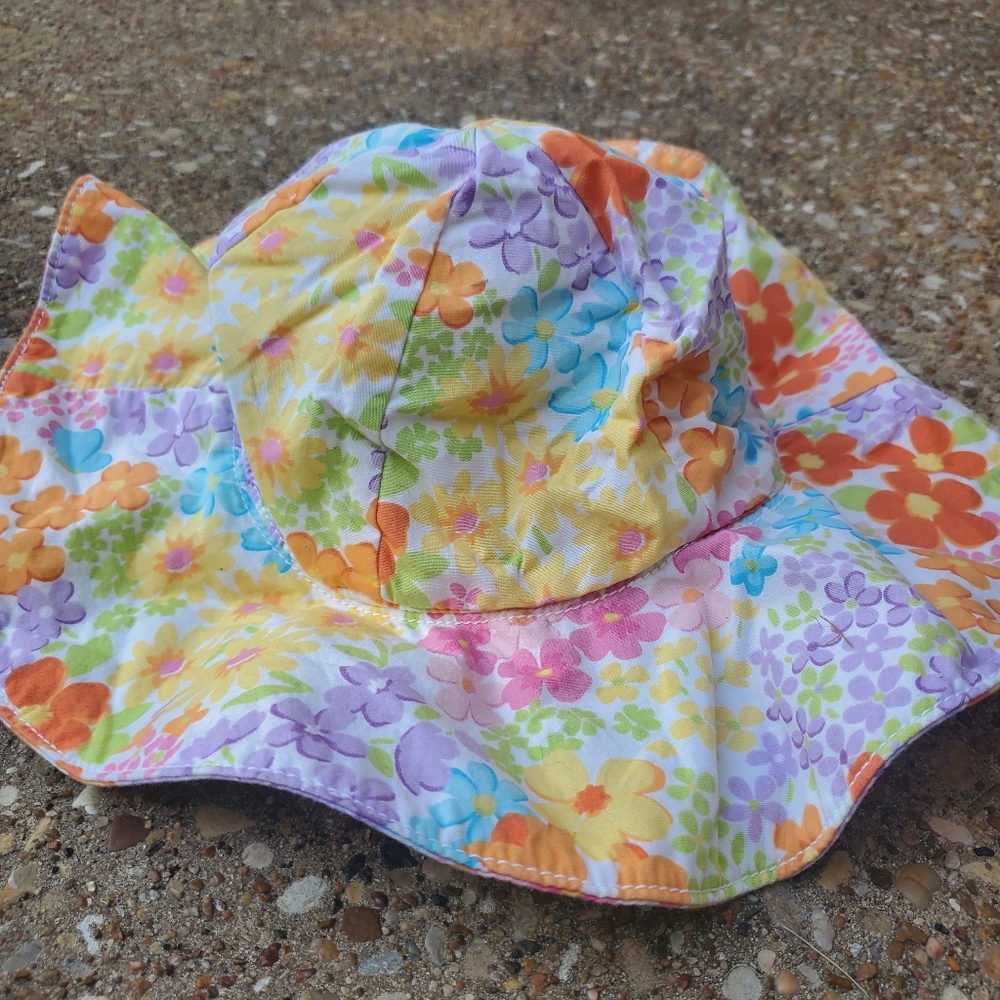 Gymboree Flowers Spring Summer Beach Sun Hat Toddler 4T-5T